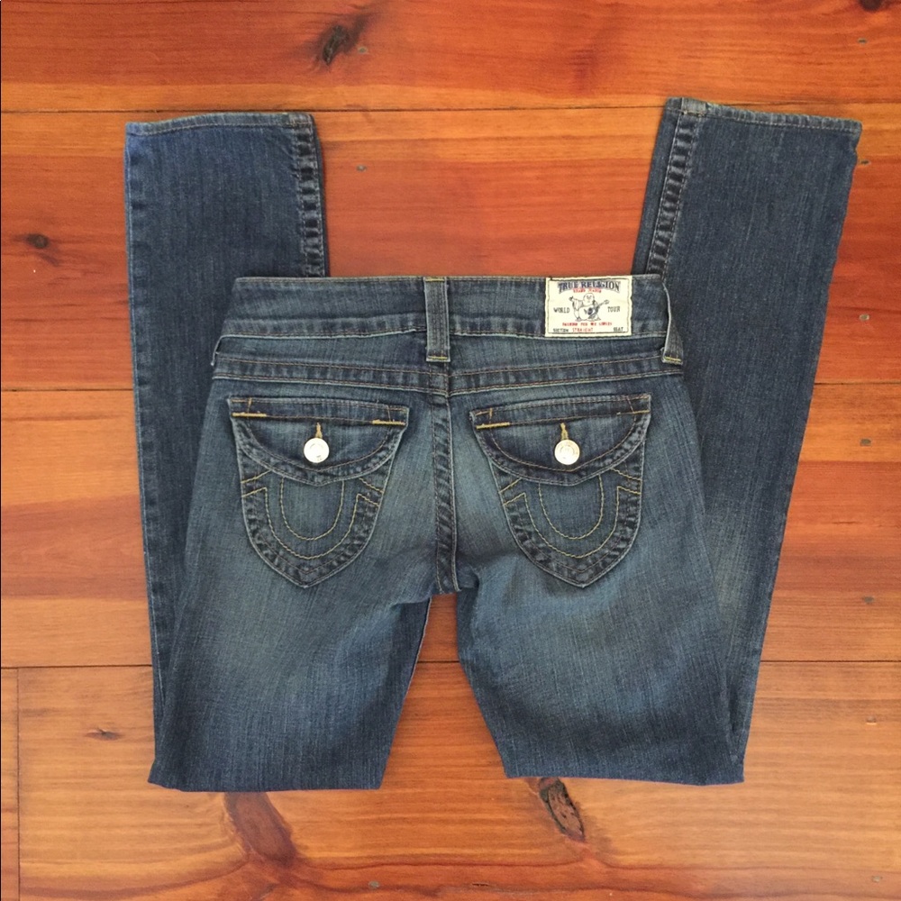 True Religion Jeans ‘Straight’ Sz 26 Flap Pockets